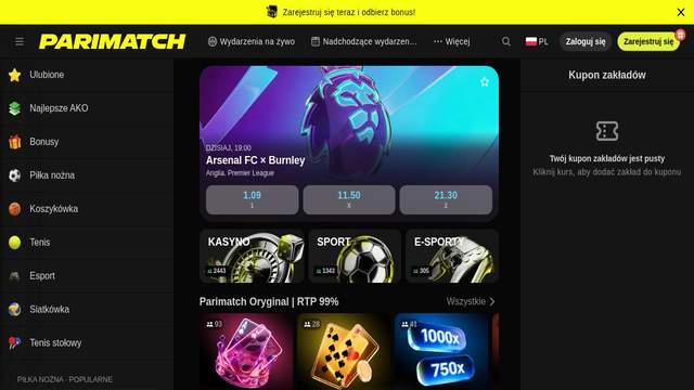 Parimatch Casino casino screenshot
